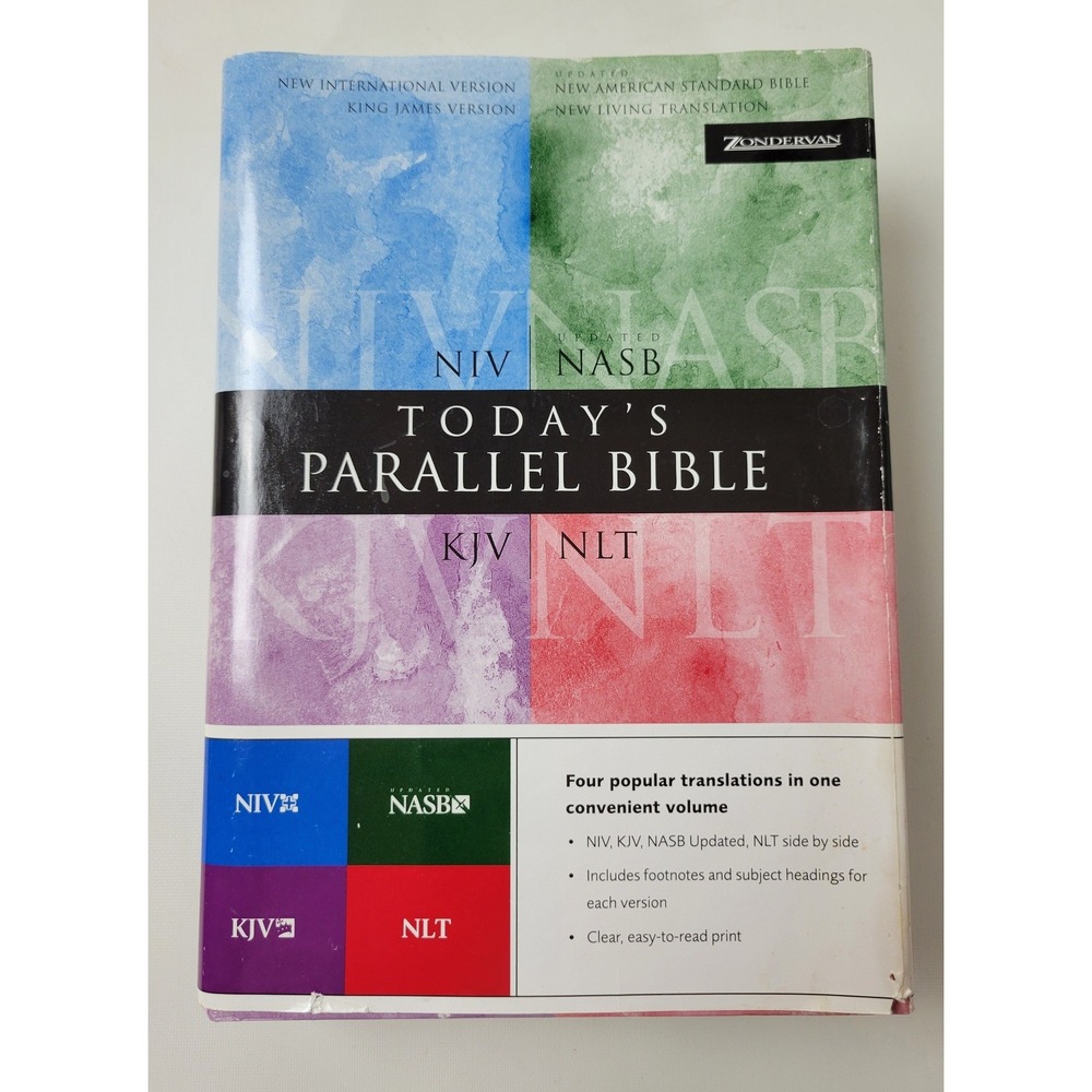 Zondervan Today's Parallel Bible NIV NASB KJV NLT Hardcover 2000 Edition